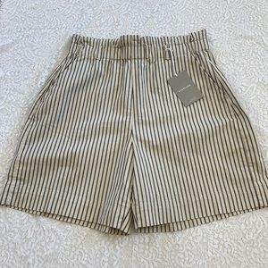 NWT Everlane black white striped high waisted the paper bag short